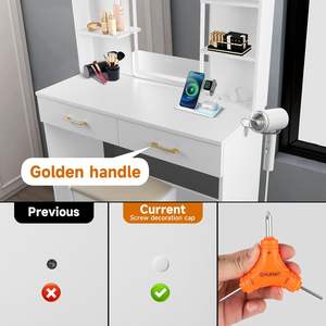 Tocador moderno 2025 con espejo y taburete Tocador de madera con espejo de lujo con cajones para <span class=keywords><strong>niñas</strong></span> - Product Image 5