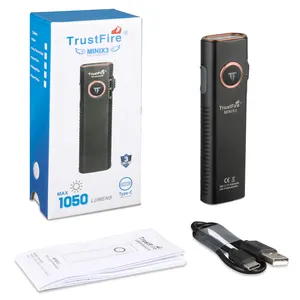 Trustfire 1050lm Edc Pocket Sleutelhanger Zaklamp Minix3 Groene Laserpointer Ultraviolet Zaklamp