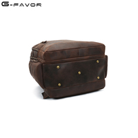 Cuir véritable Hommes Voyage 17 pouces Sac à dos pour ordinateur portable Business Grande Capacité Sac à dos scolaire Expanded Hiking Backpack