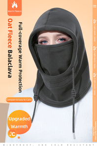 Verstelbare trekkoord Aoli fleece balaclava met aangepast logo, winterse thermische gezichtsbedekking, skibril voor heren en dames - Product Image 6
