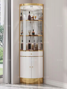 Meuble d'appoint moderne pour salon, meuble à vin, meuble d'angle de luxe léger, en <span class=keywords><strong>bois</strong></span> massif <span class=keywords><strong>et</strong></span> verre, <span class=keywords><strong>petit</strong></span> meuble de rangement pour la maison, Hôpital - Product Image 6