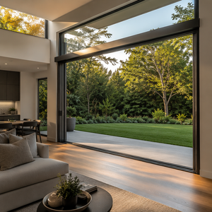 Fenêtre motorisée panoramique pour villa sur mesure, à levage électrique, coulissante verticalement, en aluminium, double vitrage, avec télécommande intelligente - Product Image 6