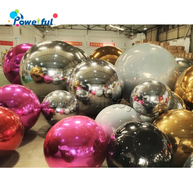 Khổng lồ tổ chức sự kiện trang trí PVC hộp đêm Inflatable bóng disco Đảng cưới vàng bạc nổi Sphere Inflatable gương bóng