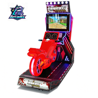 Machine de jeu de course de motos à monnayeur, simulateur de course moto, machine de jeu vidéo d'arcade avec distribution de tickets, à vendre