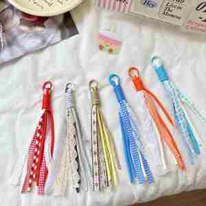 2025 Fashion Lace Braided Keychain Climbing Rope Style Lanyard Bohemian Handbag Pendant Charm for <b>Backpack</b> Knapsack Decor - Product Image 3