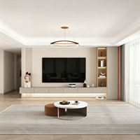 Ensemble Meuble TV et Table Basse en Bois Massif de Luxe Moderne, Facile à Assembler, Meuble de Rangement Modulaire pour Salon, Idéal Petits Espaces