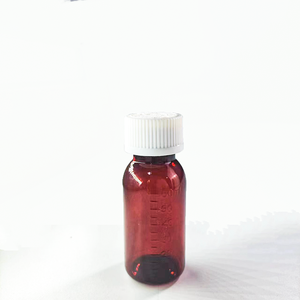 卸売カスタマイズ可能なプラスチック50 ml 60 ml液体楕円形ボトルチャイルドプルーフキャップ付き段階的琥珀色薬液体ボトル - Product Image 5