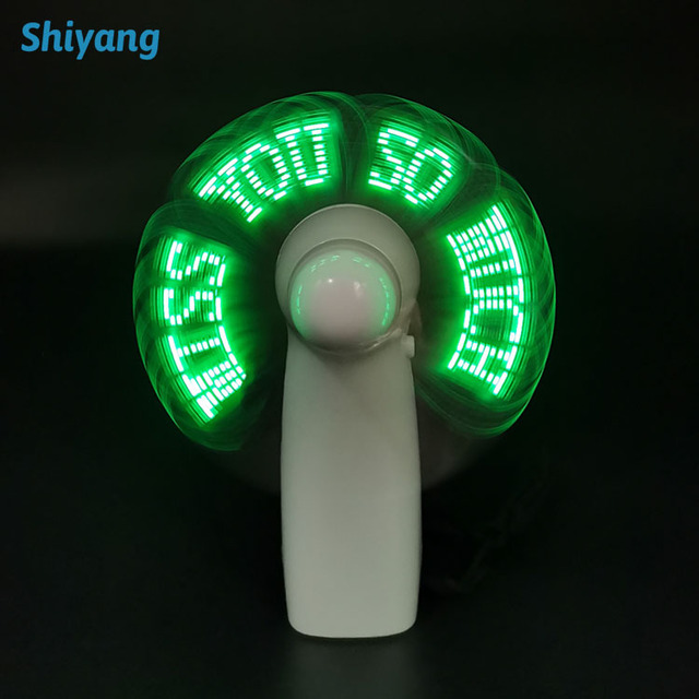 Wholesale DIY Self LED Text Mini Fan Programmable LED Message Fan