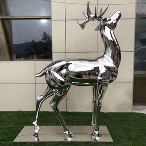Sculptures <span class=keywords><strong>de</strong></span> cerf en acier inoxydable <span class=keywords><strong>de</strong></span> couleur personnalisée, design moderne, sculpture en métal d'art, <span class=keywords><strong>animaux</strong></span>, 15 cm - Product Image 4