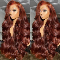 Wig Rambut Asli Vietnam Hitam 40 Inci 100% Virgin Lace Front, Model Loose Body Wave Brasil, HD Transparent Lace, Tanpa Lem, Dilengkapi Baby Hair