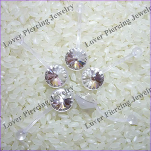 [BF-395] <span class=keywords><strong>Bio</strong></span> Flex vente <span class=keywords><strong>en</strong></span> gros de haute qualité anneaux de ventre banane nombril haltères autrichien grande pierre jauge personnalisée bijoux de Piercing corporel - Product Image 5