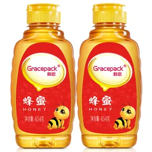 Sample Verstrekt 70Ml-740Ml Food Grade Siliconen Ventieldopje Honing Jar Pet Plastic Squeeze Honing Fles