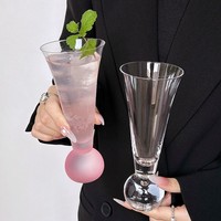 Haut de gamme givré rose cristal Cocktail verre lumière luxe Style Transparent planète jus Niche Design créatif Ins Drinkware