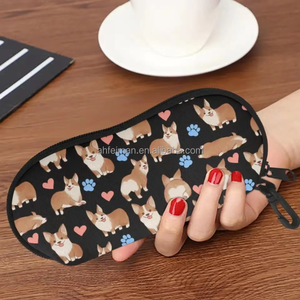 定制便宜的软拉链氯丁橡胶眼镜盒便携式太阳镜盒带钥匙扣登山扣 - Product Image 5