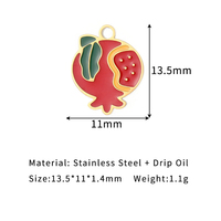 Pendentif en acier inoxydable en forme de légumes de dessin animé mignons (champignon, fraise, gâteau) pour la création de bracelets et colliers DIY