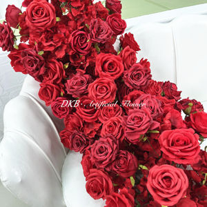 ขายร้อน6ฟุตยาวดอกไม้ประดิษฐ์โต๊ะวิ่งสัมผัสจริงดอกไม้วิ่งตกแต่งโต๊ะยาว - Product Image 4