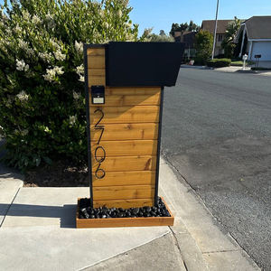 Buzón de acero galvanizado recubierto de polvo impermeable a prueba de herrumbre con número de casa <span class=keywords><strong>Digital</strong></span> de montaje de poste exterior - Product Image 2