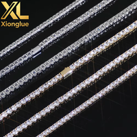 Nouveaux Colliers Personnalisés en Moissanite et Zircon, Breloques Iced Out, Bijoux Hip Hop Unisexe avec Chaînes Tennis en Cuivre