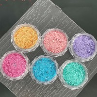 Autocollants 3D en plastique pour ongles, motifs étoiles, cœurs, couleurs macaron, style français, paillettes et sequins, pour maquillage, loisirs créatifs et gobelets DIY