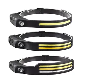 Flexible Silicone Headlight Waterproof 450Lumens COB 230 Degrees LED Wide Beam Rechargeable With Motion Sensor Headlamp