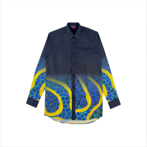 Chemise en satin décontractée à carreaux personnalisée pour homme, manches longues, effet dégradé, sublimation, anti-rides, anti-boulochage, grande taille, respirante - Product Image 1