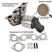 Collecteur d'échappement avec catalyseur pour Hyundai Santa Fe Sport Kia Sorento 2.4L 2013-2016 OE 28510-2G400 Ajustement direct Sans voyant d'avertissement (CEL)