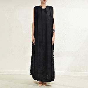 Vestido Maxi Plisado con Cuentas de Moda, Nuevo Estilo de Verano, Talla Grande, Alta Calidad, 100% Poliéster, ODM, Ropa Casual, Cintura Natural - Product Image 4