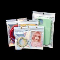 Sacs refermables irisés au laser, pochettes en aluminium, imprimés en héliogravure, en plastique C++ refermable, personnalisables pour étuis de téléphone et produits de beauté