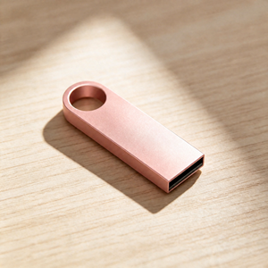 Vente directe d'usine, porte-clés USB personnalisé en métal rose doré imperméable, utilisé comme cadeau d'affaires - Product Image 4