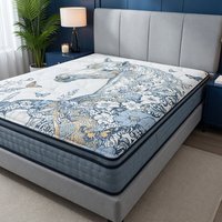 Matelas hybride contemporain durable à mémoire de forme moyenne, avec gel et ressorts ensachés doubles, format King, pour la maison, vente directe usine