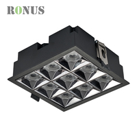 3W * 9 Office 9 Source Lumière Linéaire Plafond Encastré COB Grille Spot LED Spot