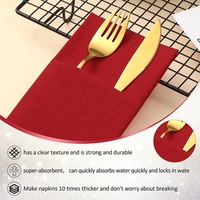 Serviettes Airlaid rouges personnalisées avec poche à couverts pour restaurant, hôtel, bar, fête, vente en gros