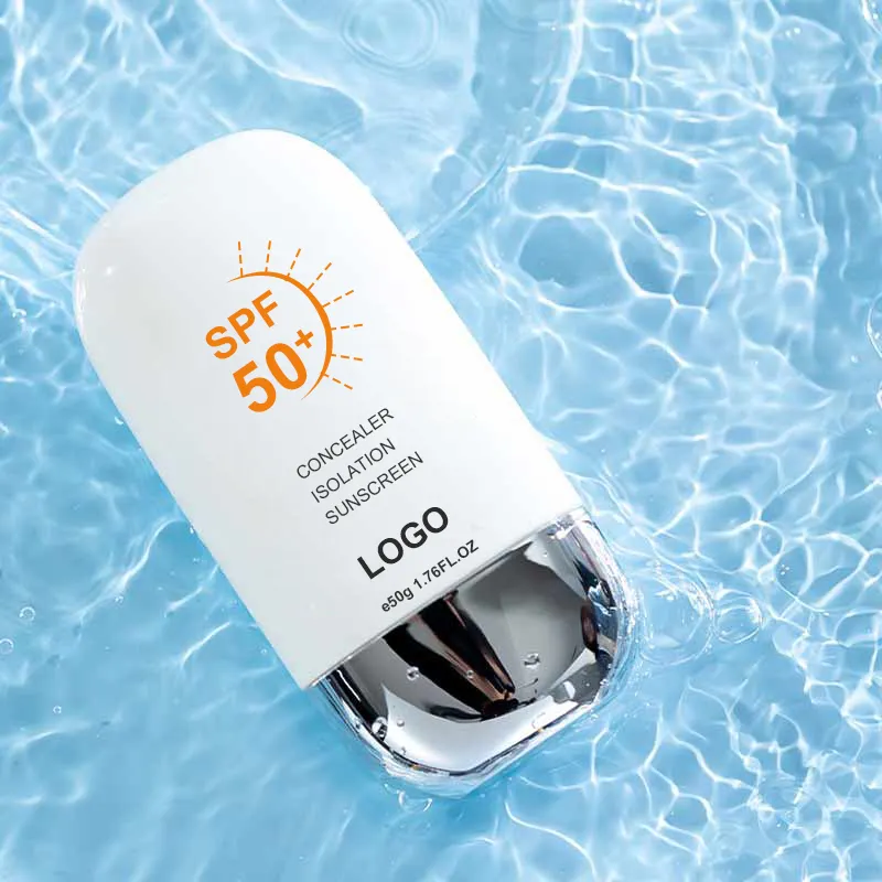 개인 상표 SPF 50 오일프리 산화아연 틴티드 썬 번 썬 블록 방수 썬 스크린 화이트닝 선 블록 바디 및 페이스 크림