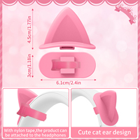 Breloques contemporaines en silicone en forme d'oreilles de chat pour écouteurs et casques de jeu - Cadeau d'anniversaire couleur personnalisée