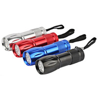 Cadeau promotionnel, lampe torche à 9 LED, lampe torche en aluminium, lampe torche de poche miniature portable bon marché