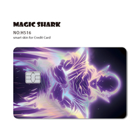 Kingareal Vente en gros Autocollant de peau de carte de crédit personnalisé holographique brillant étanche à plusieurs modèles avec petite puce