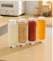 Bouteille de sauce à presser à double tête en plastique de qualité alimentaire pour vinaigrette à tomates assaisonnement étanche pour la cuisine