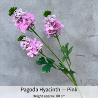 Tiges de fleurs artificielles en soie de jacinthe pagode européennes faites à la main de 80 cm pour décoration florale de plafond d'événements et mariages