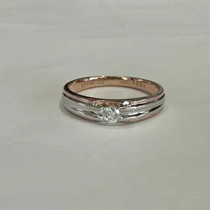 Engagement Rings High Quality Solid 18K White Gold and Rose Gold wedding Rings 2 in 1 Solid Gold Rings Nature Diamond