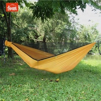 Hamac de camping avec filet/filet hamac de camping portable hamac double arbre extérieur sac à dos intérieur voyage et survie