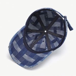 100% Cotton Common 6-Panel Adjustable Baseball Cap Washed Distressed Satin Pattern Patchwork Contrasting Color Unisex Adult Four - Product Image 5