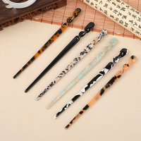 Offres Spéciales de haute qualité classique Simple acétate fourche à cheveux acide acétique Durable épingles à cheveux chinois marbre cheveux accessoires personnalisés