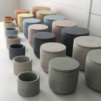 Bougie parfumée en pot en béton avec logo personnalisé AIKUN, emballage en tube en papier, pour hôtel, spa, vente en gros, cadeau