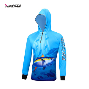 Veste de protection solaire en soie glacée personnalisable avec logo pour compétition d'équipe, respirante, UPF 50, maillot de pêche - Product Image 1
