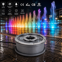 Projecteur LED rond étanche IP68 DMX RGB en aluminium pour extérieur, angle de faisceau 10-120°, intensité variable, 6W 9W 18W, pour fontaine subaquatique et buse annulaire