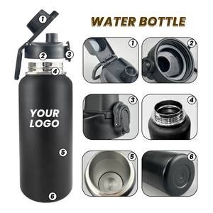 Botella de Agua de Doble Pared de 32 oz con Logotipo Personalizado, Botella de Agua Aislada de Acero Inoxidable con <span class=keywords><strong>Tapa</strong></span> de Boquilla, Botella de Agua Deportiva con Asa - Product Image 3