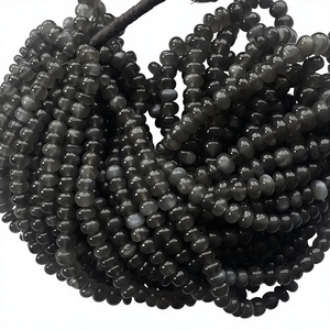 Perles de pierre de lune grise naturelle lisses de 4 mm, 6 mm, 8 mm, 10 mm, rondes, en pierres précieuses, provenant du fabricant, semi-précieuses pour la bijouterie - Product Image 1