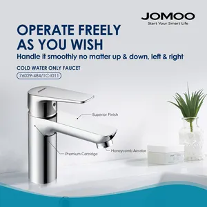 JOMOO Bathroom Basin Faucet Mixer Tap Sink Faucet Single Lever Cold Bathroom Faucet Deck Mounted Lavatory Chrome Sink Tap