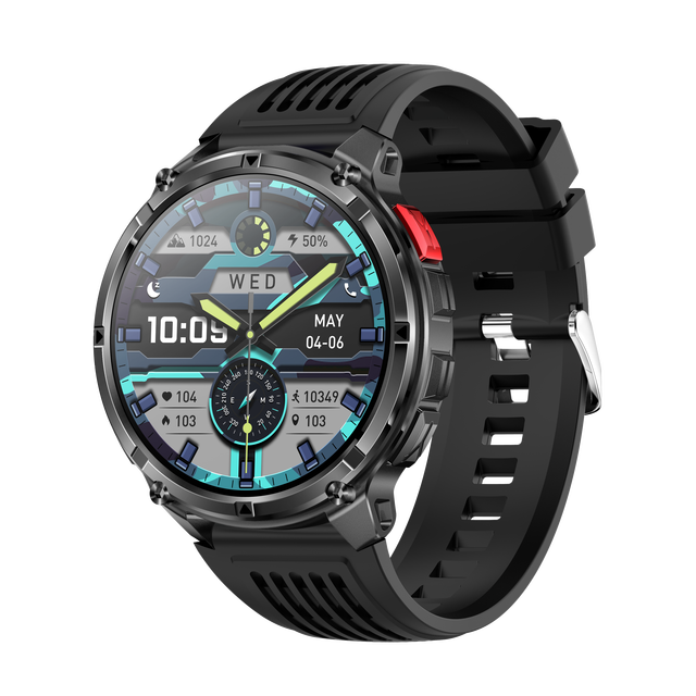 2025 New Arrival HT33 Smart Watch Outdoor 3ATM Waterproof 1100mAh Large Battery TFT Display Compass Flashlight Sports Watch