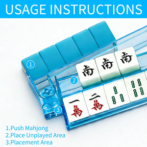 MeldVerse Luxury Mahjong Racks Pushers-All One American Style Durable Four-Color Acrylic Trays Integrated Arms Storage Bag - Product Image 4